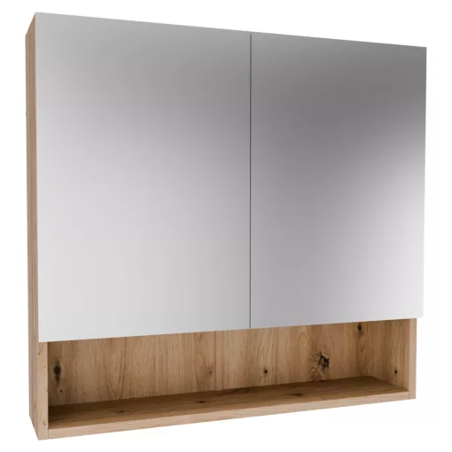 HD Monaco Oak 80 cm széles fürdőszobai tükrös szekrény, matt tölgy színben
