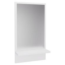 HD Nizza Matt White 40 cm széles fürdőszobai keretes tükör, fehér színű polccal