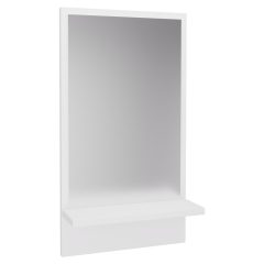   HD Nizza Matt White 40 cm széles fürdőszobai keretes tükör, fehér színű polccal