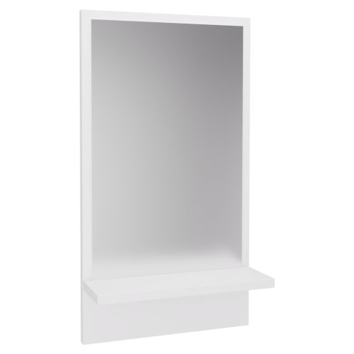 HD Nizza Matt White 40 cm széles fürdőszobai keretes tükör, fehér színű polccal