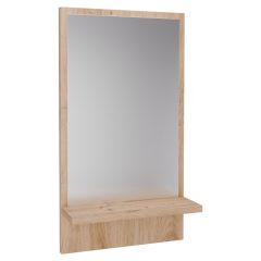   HD Nizza Oak 40 cm széles fürdőszobai keretes tükör, tölgyfa színű polccal