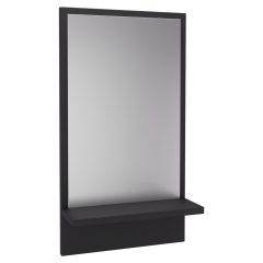   HD Nizza Matt Black 40 cm széles fürdőszobai keretes tükör, fekete színű polccal