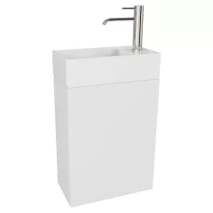   HD Lyon Matt White 40 fali mosdószekrény, matt fehér színben, fényes fehér kerámia mosdóval