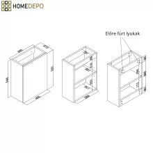 HD Lyon Matt White 40 fali mosdószekrény, matt fehér színben, matt fekete kerámia mosdóval