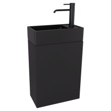 HD Lyon Matt Black 40 fali mosdószekrény, matt fekete színben, matt fekete kerámia mosdóval