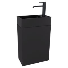   HD Lyon Matt Black 40 fali mosdószekrény, matt fekete színben, matt fekete kerámia mosdóval