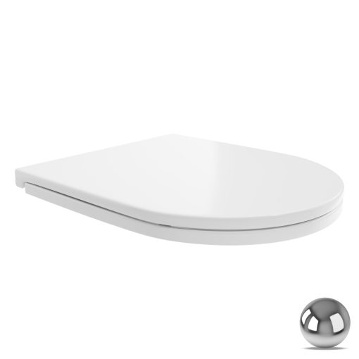 HD Slim "A" Glossy White WC tető fényes króm zsanérral