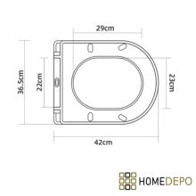 HD Slim "A" Glossy White WC tető fényes króm zsanérral