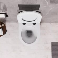 HD Slim "A" Glossy White WC tető matt fekete zsanérral