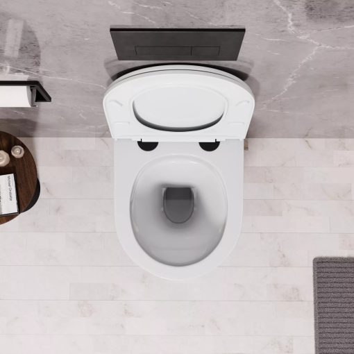 HD Slim "A" Glossy White WC tető matt fekete zsanérral