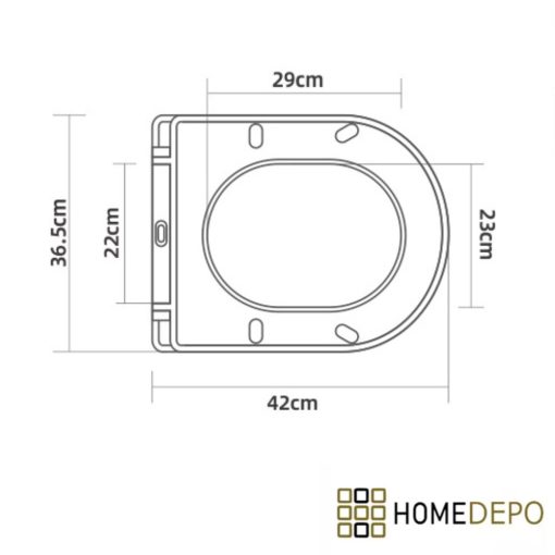 HD Slim "A" Glossy White WC tető matt fekete zsanérral