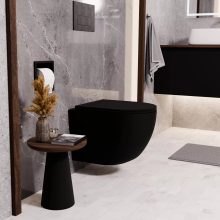 HD Slim "A" Matt Black WC tető matt fekete zsanérral