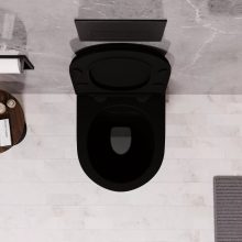 HD Slim "A" Matt Black WC tető matt fekete zsanérral