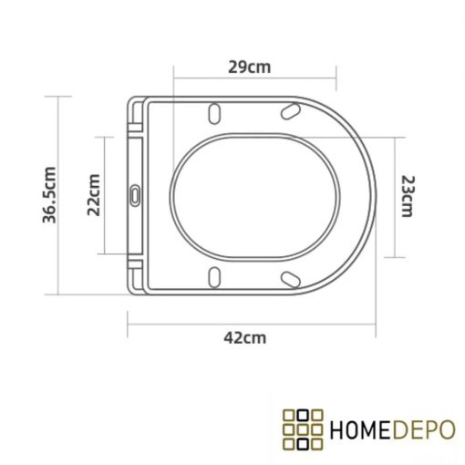 HD Slim "A" Matt Black WC tető matt fekete zsanérral