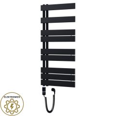   HD Astoria Black 1000x500 mm elektromos design törölközőszárító radiátor 400W-os fűtőpatronnal, matt fekete