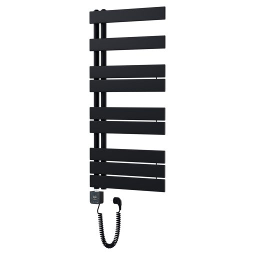 HD Astoria Black 1000x500 mm smart elektromos design törölközőszárító radiátor 400W-os wifi-s fűtőpatronnal, smart funkcióval, matt fekete