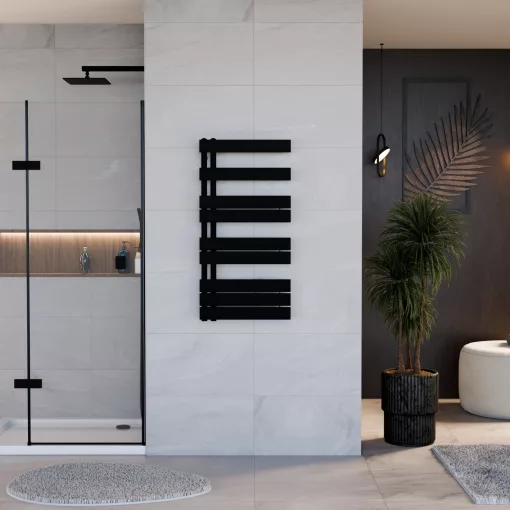 HD Astoria Black 1000x500 mm design törölközőszárító radiátor, matt fekete
