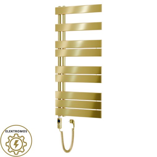 HD Astoria Gold 1000x500 mm elektromos design törölközőszárító radiátor 400W-os fűtőpatronnal, fényes arany