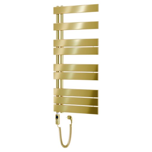 HD Astoria Gold 1000x500 mm elektromos design törölközőszárító radiátor 400W-os fűtőpatronnal, fényes arany