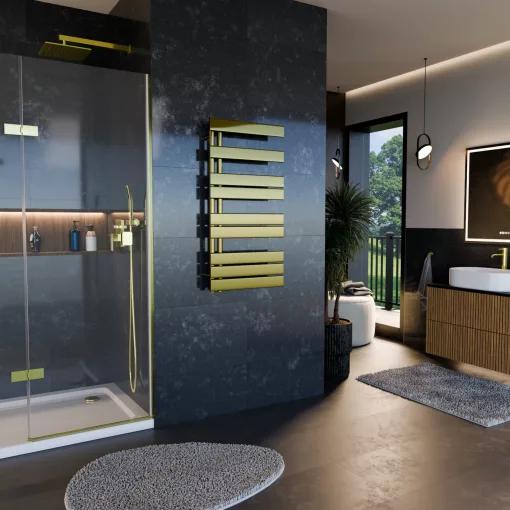 HD Astoria Gold 1000x500 mm design törölközőszárító radiátor, fényes arany