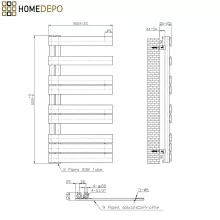 HD Astoria Gold 1000x500 mm design törölközőszárító radiátor, fényes arany