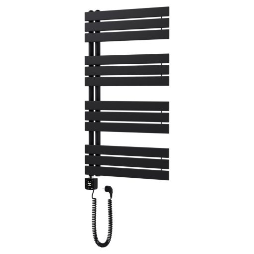 HD Astoria Black 1000x600 mm smart elektromos design törölközőszárító radiátor 400W-os wifi-s fűtőpatronnal, smart funkcióval, matt fekete