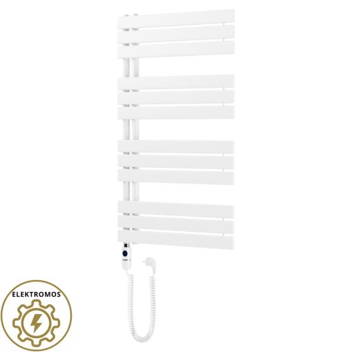 HD Astoria White 1000x600 mm elektromos design törölközőszárító radiátor 400W-os fűtőpatronnal, fényes fehér
