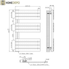 HD Astoria White 1000x600 mm design törölközőszárító radiátor, fényes fehér