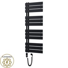 HD Astoria Black 1200x500 mm elektromos design törölközőszárító radiátor 400W-os fűtőpatronnal, matt fekete