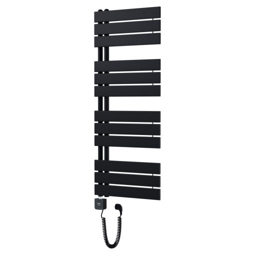 HD Astoria Black 1200x500 mm smart elektromos design törölközőszárító radiátor 400W-os wifi-s fűtőpatronnal, smart funkcióval, matt fekete