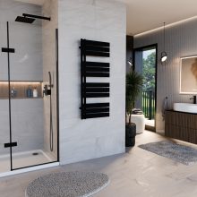 HD Astoria Black 1200x500 mm design törölközőszárító radiátor, matt fekete