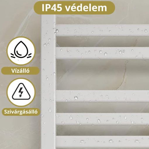 HD Astoria Black 1200x500 mm design törölközőszárító radiátor, matt fekete