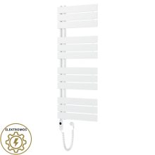 HD Astoria White 1200x500 mm elektromos design törölközőszárító radiátor 400W-os fűtőpatronnal, fényes fehér