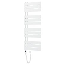 HD Astoria White 1200x500 mm elektromos design törölközőszárító radiátor 400W-os fűtőpatronnal, fényes fehér