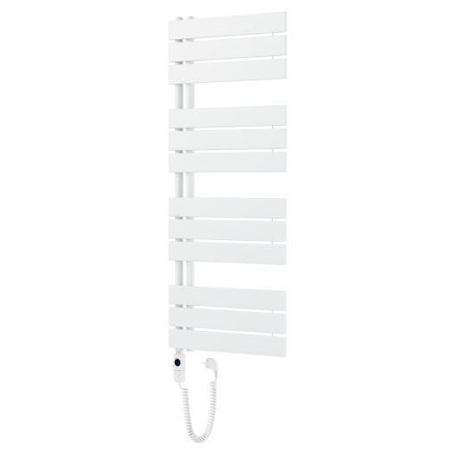 HD Astoria White 1200x500 mm elektromos design törölközőszárító radiátor 400W-os fűtőpatronnal, fényes fehér