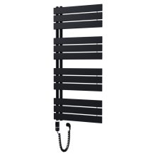 HD Astoria Black 1200x600 mm elektromos design törölközőszárító radiátor 400W-os fűtőpatronnal, matt fekete