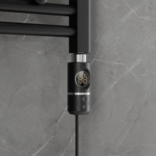 HD Astoria Black 1200x600 mm elektromos design törölközőszárító radiátor 400W-os fűtőpatronnal, matt fekete
