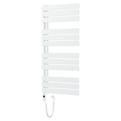 HD Astoria White 1200x600 mm elektromos design törölközőszárító radiátor 400W-os fűtőpatronnal, fényes fehér