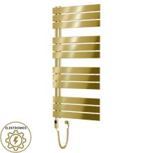 HD Astoria Gold 1200x600 mm elektromos design törölközőszárító radiátor 400W-os fűtőpatronnal, fényes arany