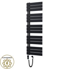   HD Astoria Black 1400x500 mm elektromos design törölközőszárító radiátor 400W-os fűtőpatronnal, matt fekete