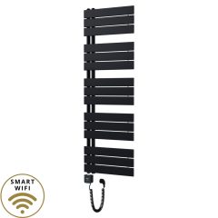   HD Astoria Black 1400x500 mm smart elektromos design törölközőszárító radiátor 400W-os wifi-s fűtőpatronnal, smart funkcióval, matt fekete