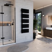 HD Astoria Black 1400x500 mm design törölközőszárító radiátor, matt fekete