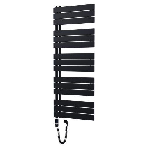 HD Astoria Black 1400x600 mm elektromos design törölközőszárító radiátor 600W-os fűtőpatronnal, matt fekete