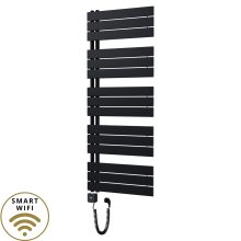 HD Astoria Black 1400x600 mm smart elektromos design törölközőszárító radiátor 600W-os wifi-s fűtőpatronnal, smart funkcióval, matt fekete
