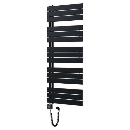 HD Astoria Black 1400x600 mm smart elektromos design törölközőszárító radiátor 600W-os wifi-s fűtőpatronnal, smart funkcióval, matt fekete