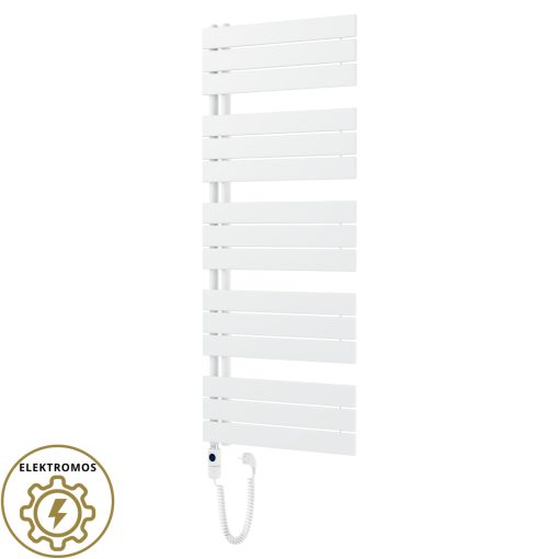 HD Astoria White 1400x600 mm elektromos design törölközőszárító radiátor 600W-os fűtőpatronnal, fényes fehér
