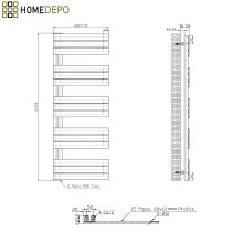 HD Astoria Gold 1600x600 mm design törölközőszárító radiátor, fényes arany