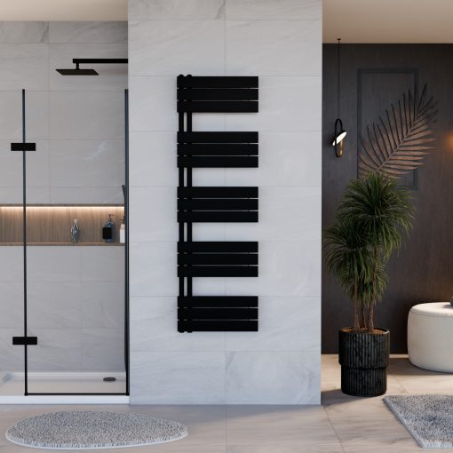 HD Astoria Black 1600x500 mm design törölközőszárító radiátor, matt fekete