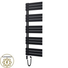   HD Astoria Black 1600x600 mm elektromos design törölközőszárító radiátor 900W-os fűtőpatronnal, matt fekete