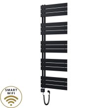 HD Astoria Black 1600x600 mm smart elektromos design törölközőszárító radiátor 900W-os wifi-s fűtőpatronnal, smart funkcióval, matt fekete